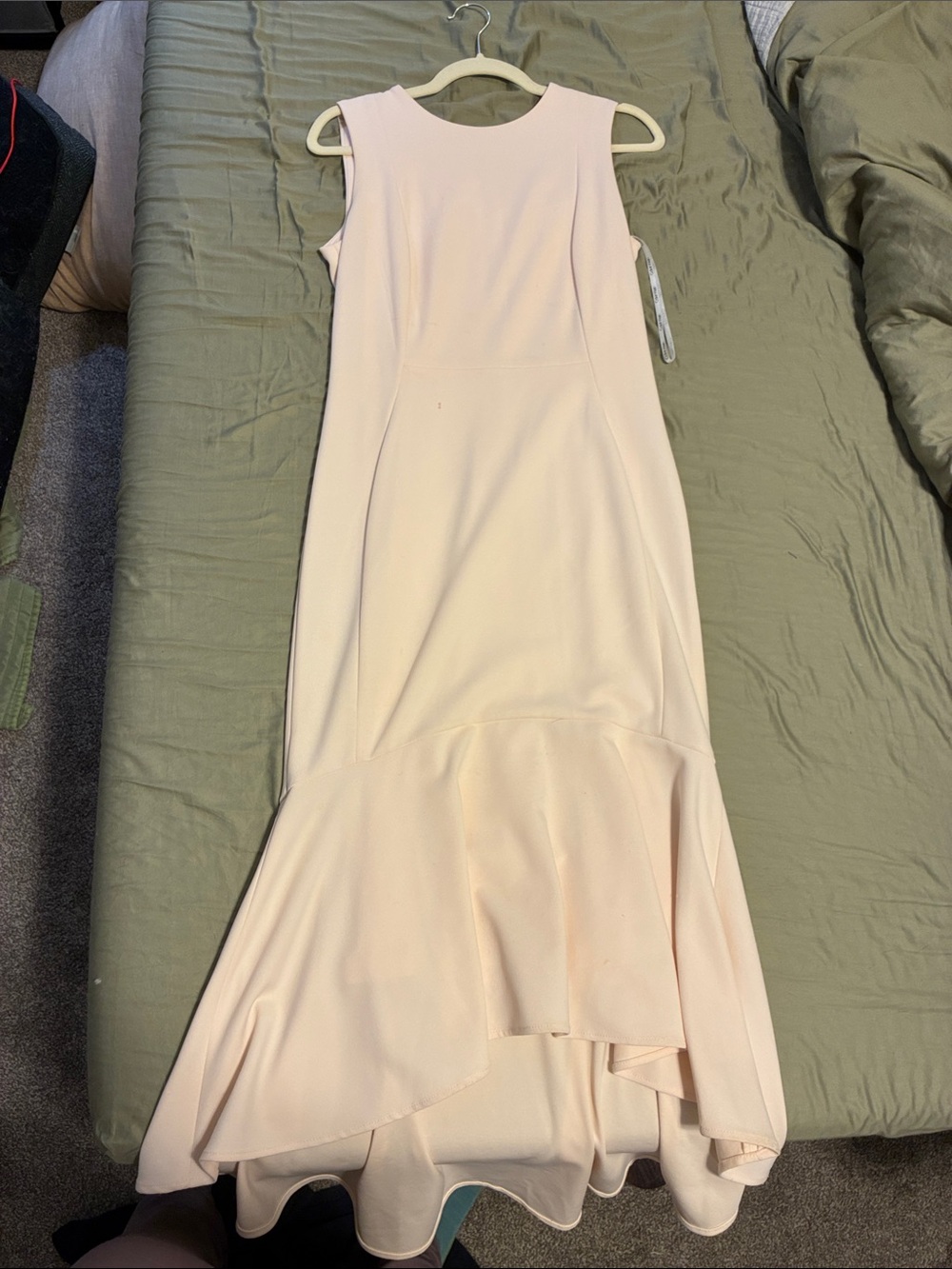 Calvin Klein Sleeveless Mermaid Hem Formal Dress in Light Blush